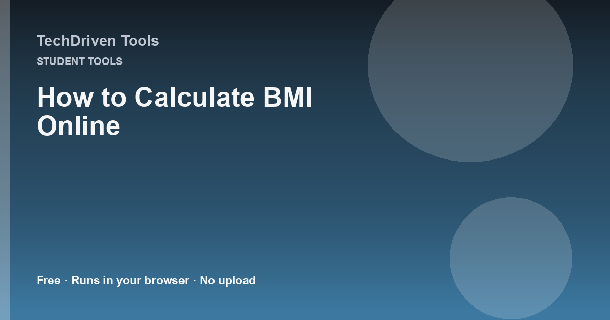 How to Calculate BMI Online