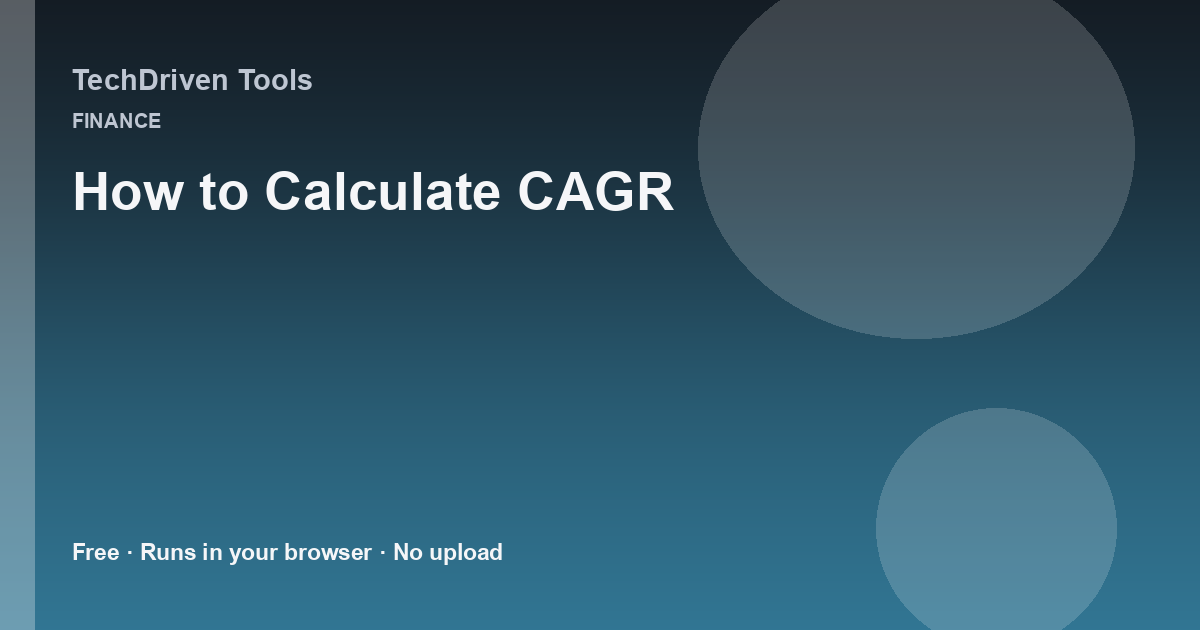 How to Calculate CAGR
