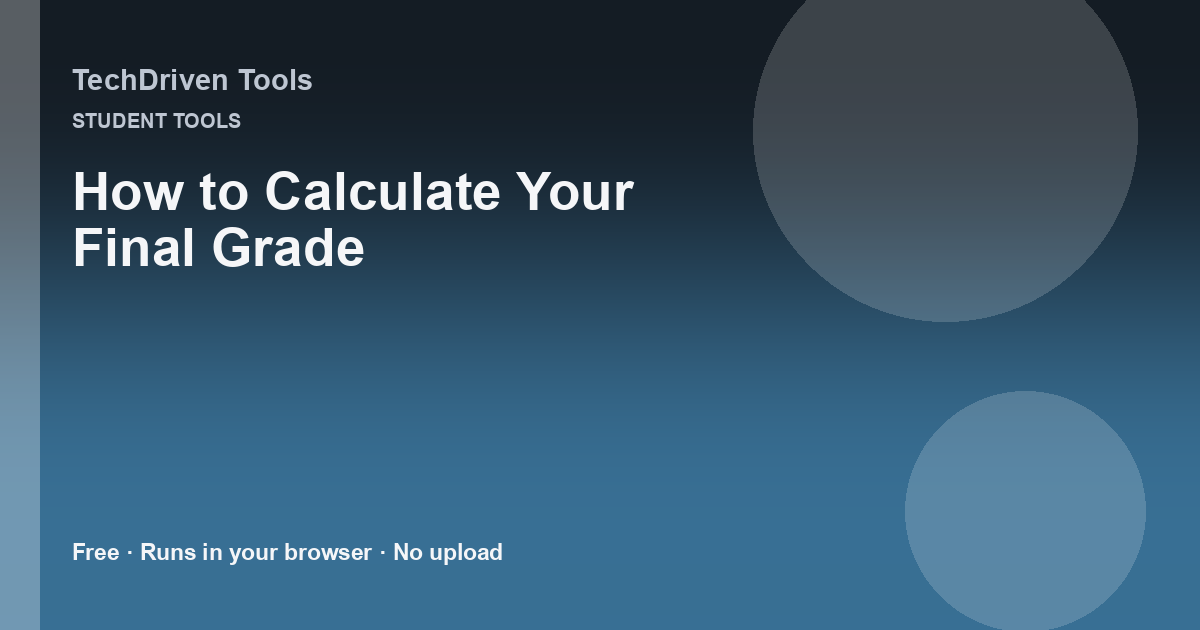 How to Calculate Your Final Grade