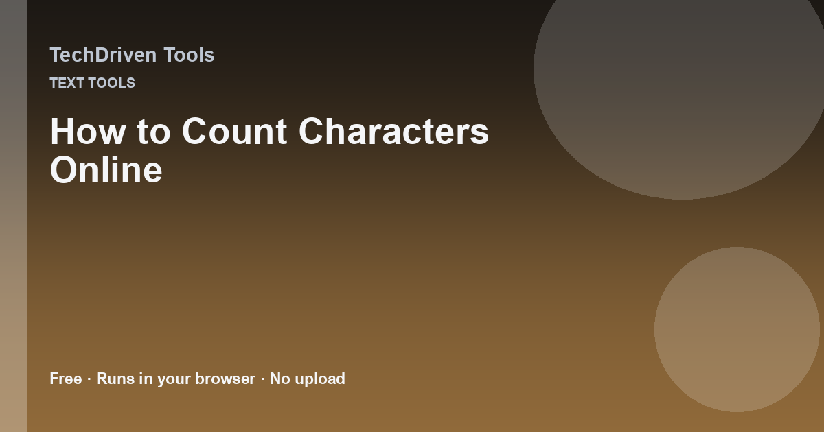 How to Count Characters Online