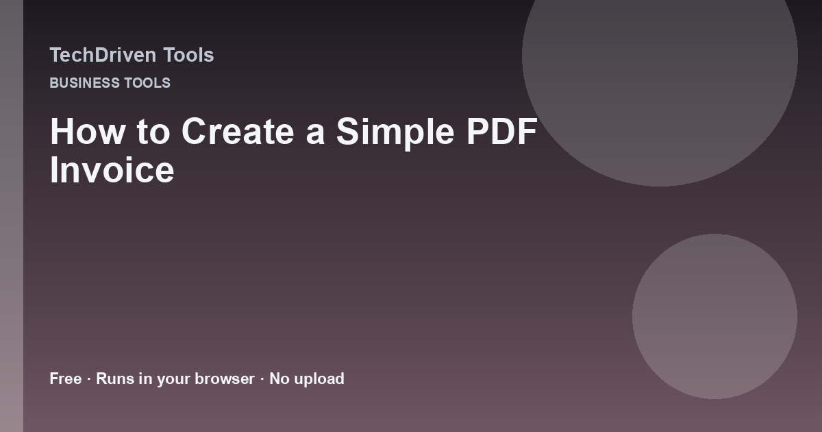 How to Create a Simple PDF Invoice
