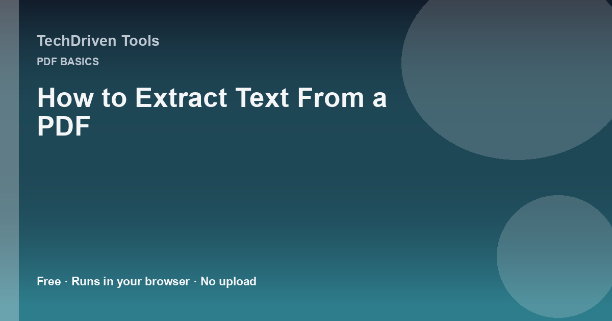 How to Extract Text From a PDF