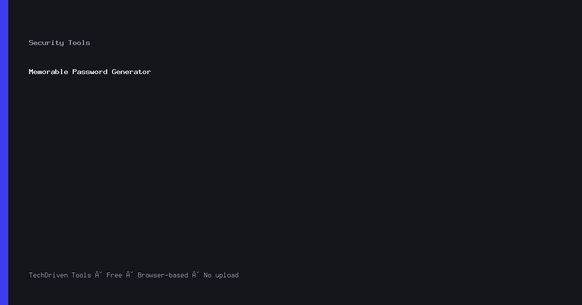 How to Use Memorable Password Generator Online (Free & Private)