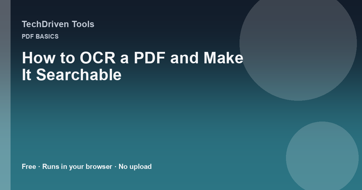 How to OCR a PDF and Make It Searchable