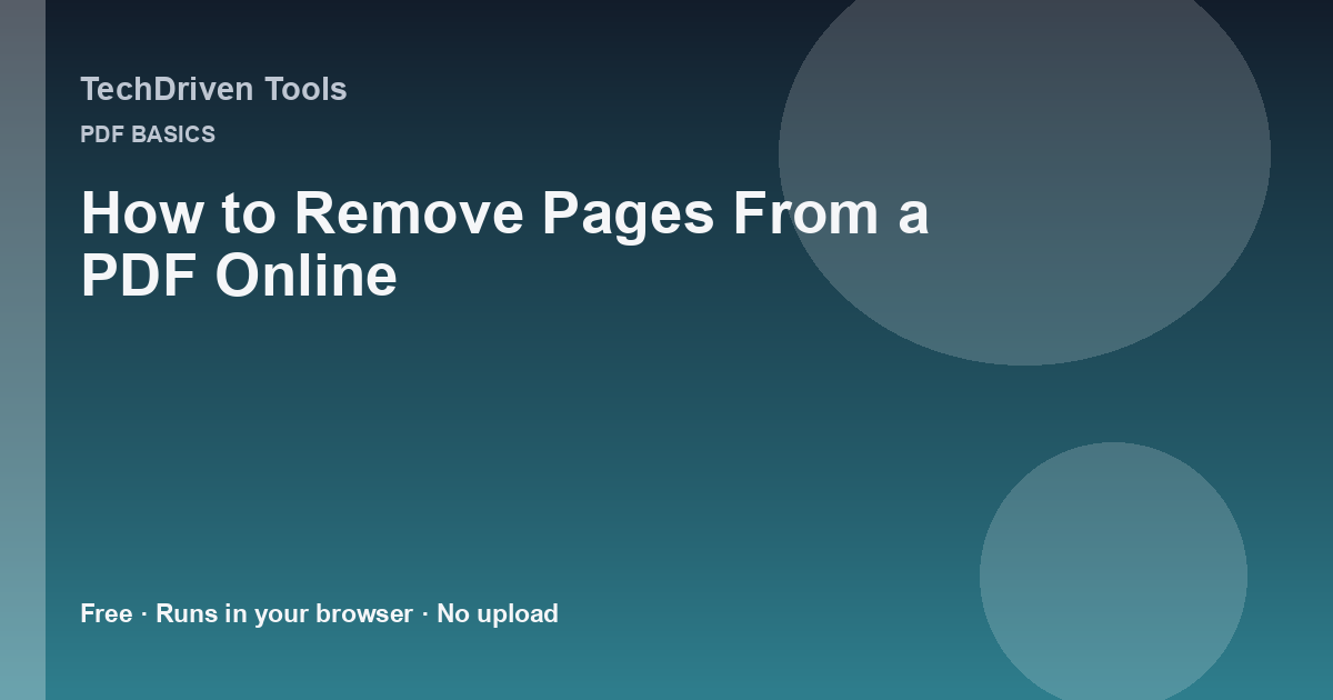 How to Remove Pages From a PDF Online