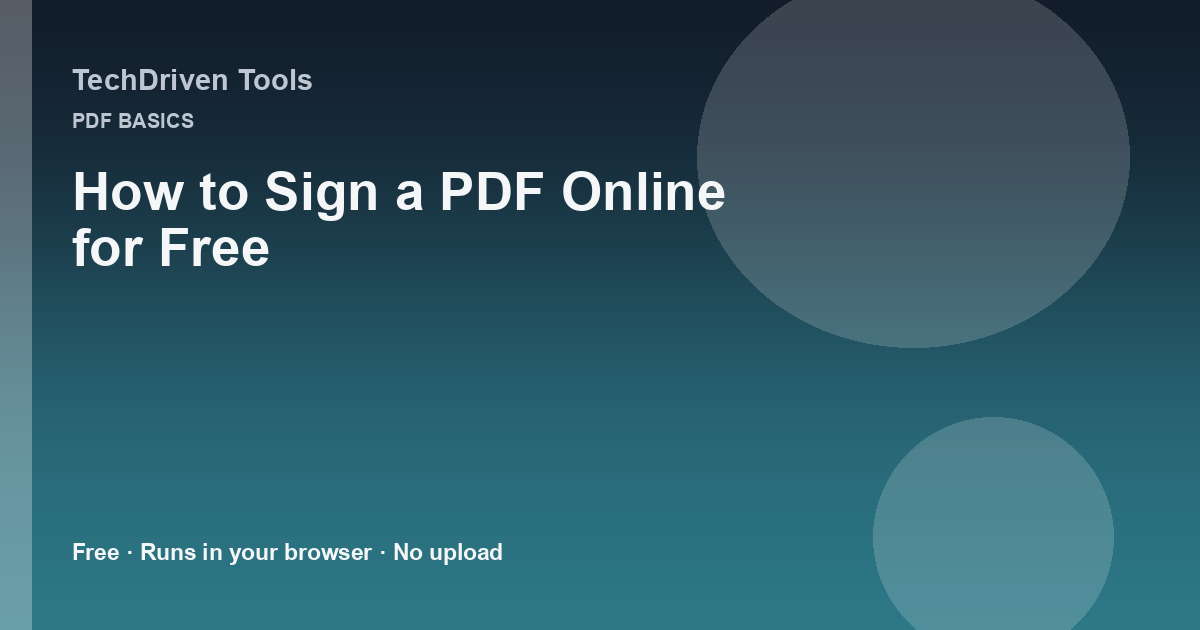 How to Sign a PDF Online for Free