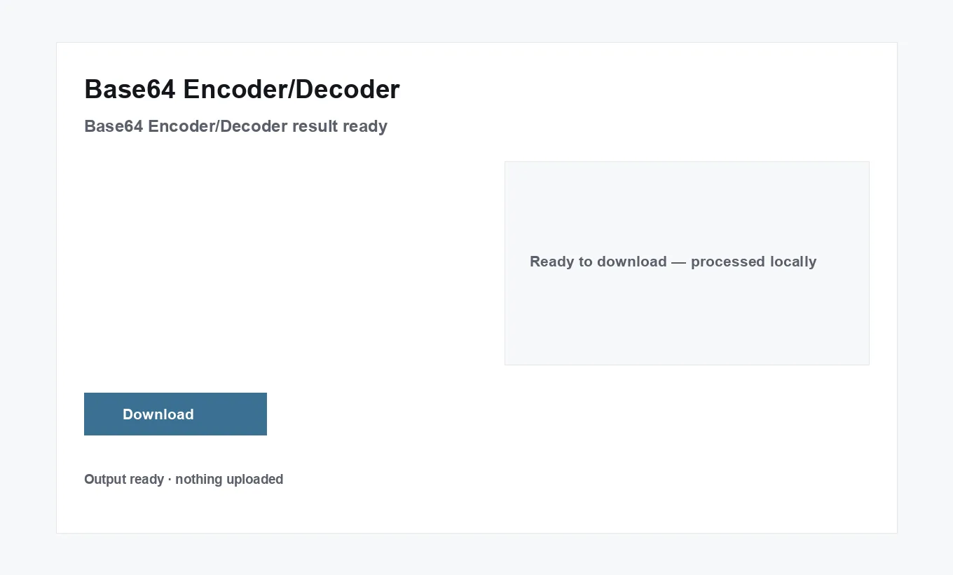 Base64 Encoder/Decoder result