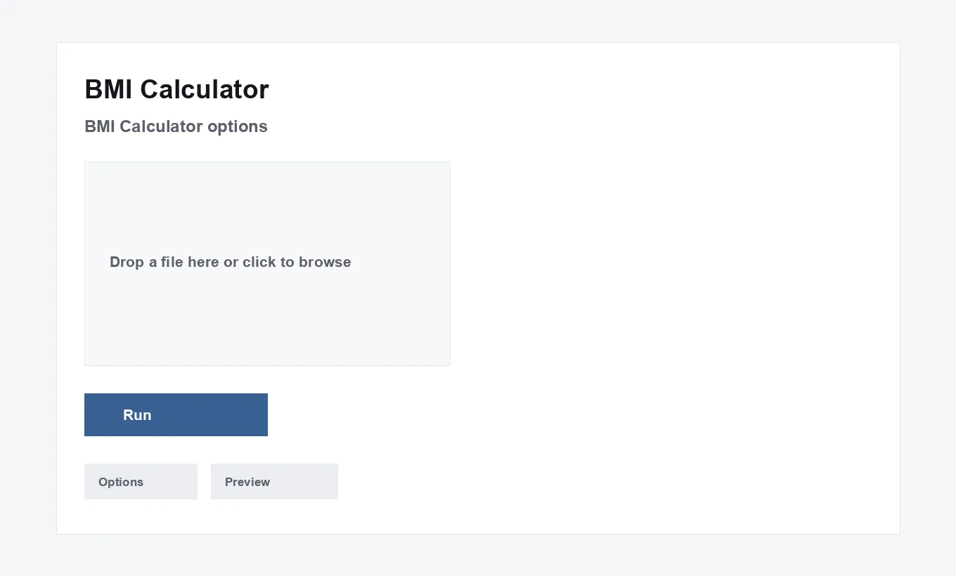 BMI Calculator options