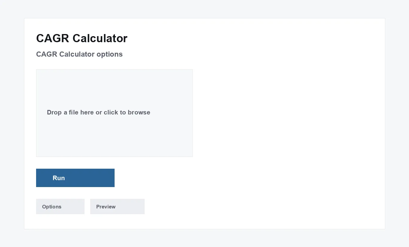 CAGR Calculator options