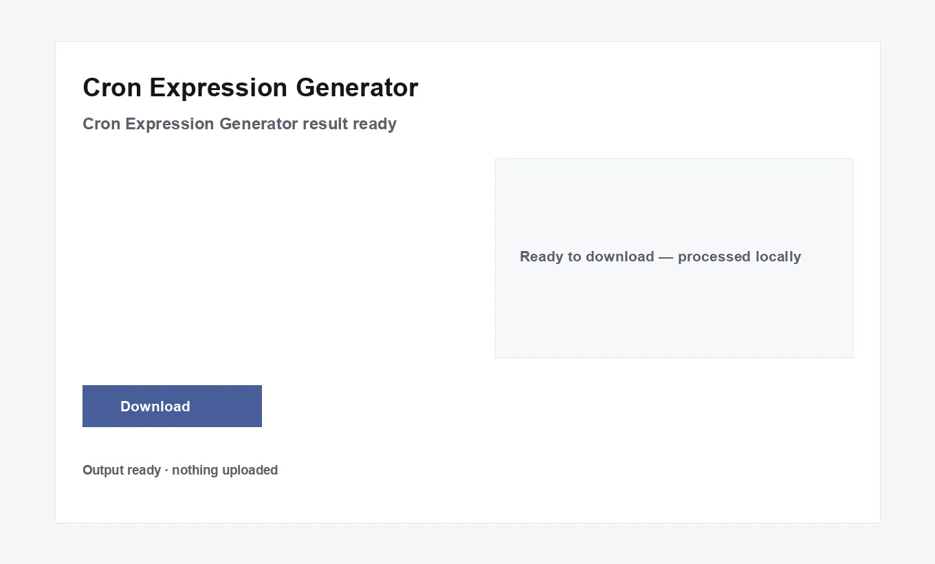 Cron Expression Generator result