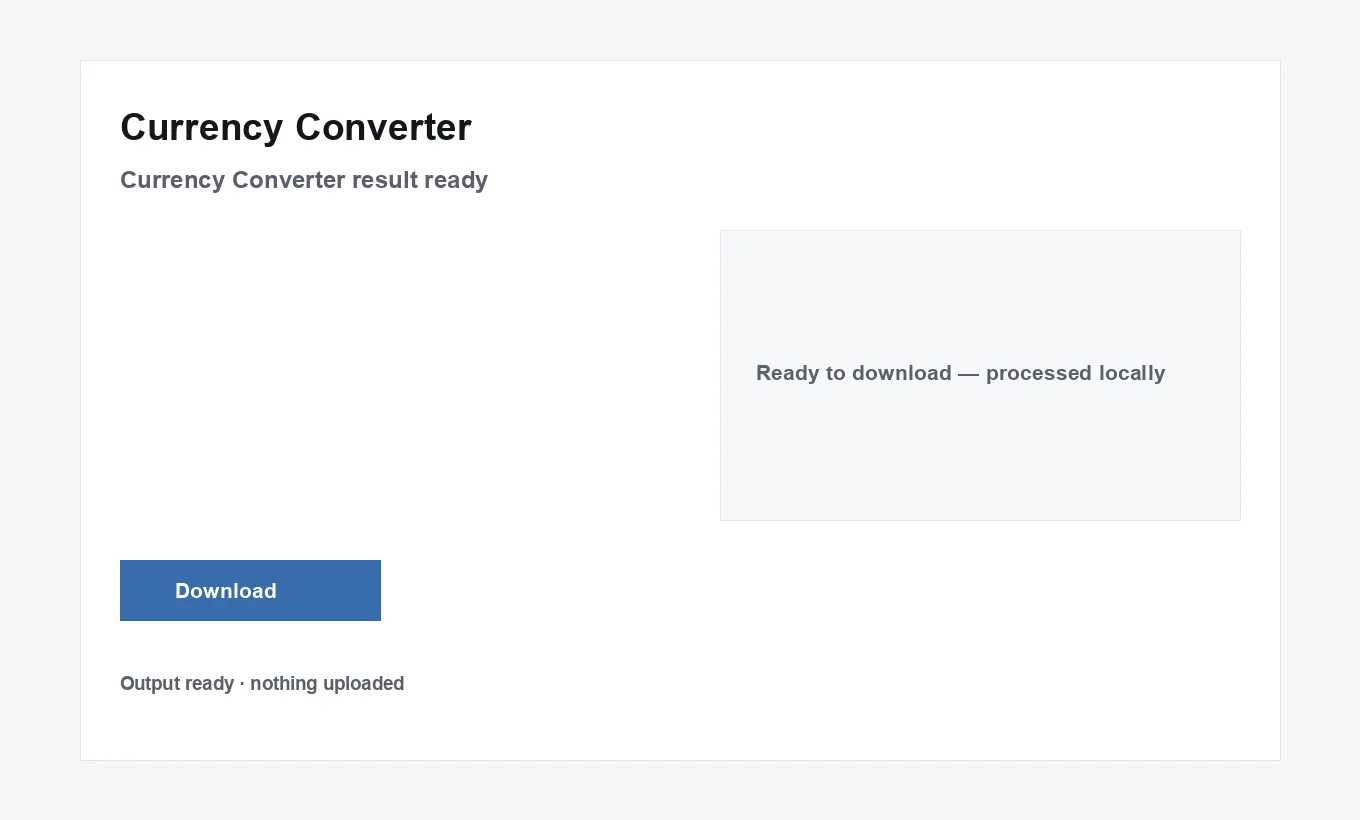 Currency Converter result