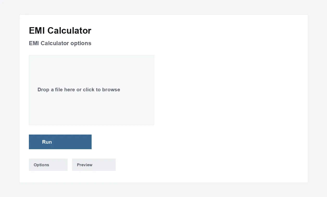 EMI Calculator options