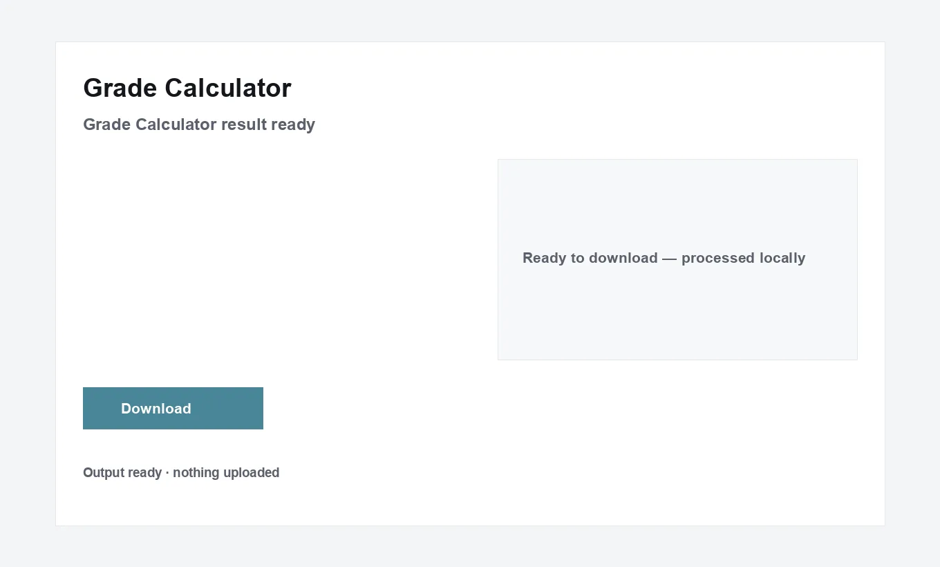 Grade Calculator result