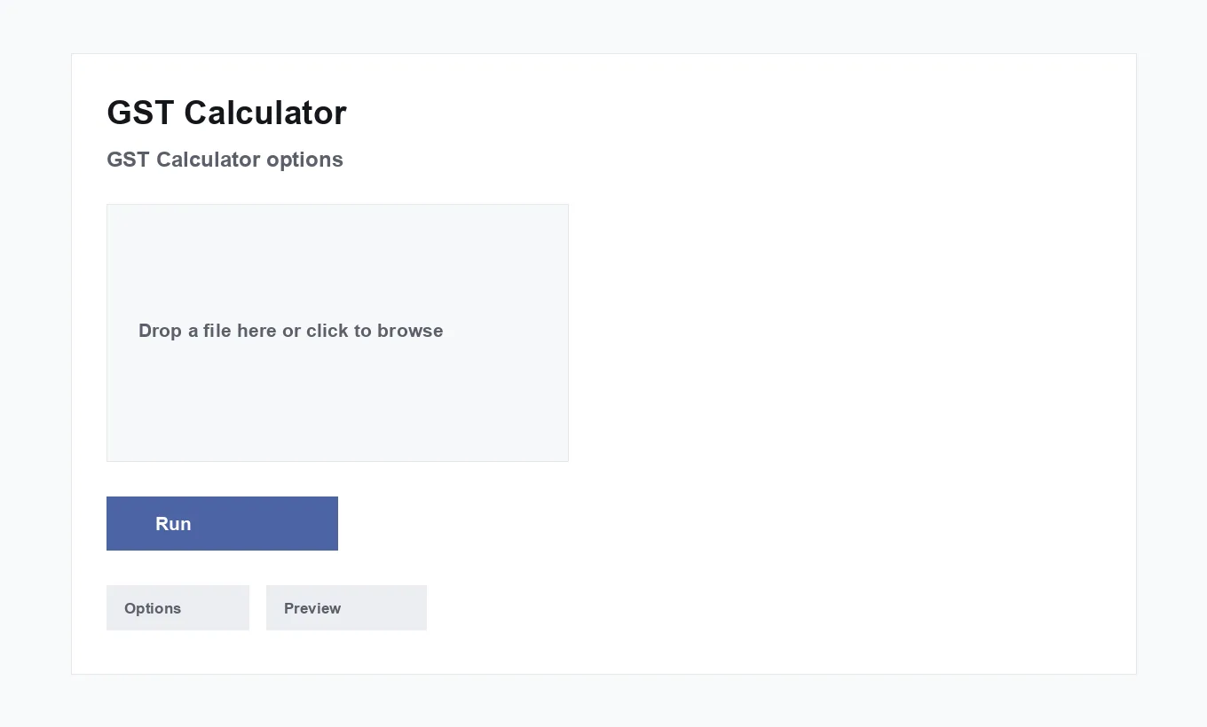 GST Calculator options