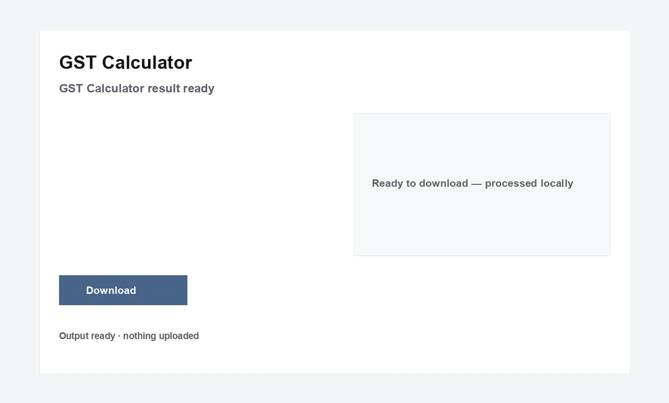GST Calculator result