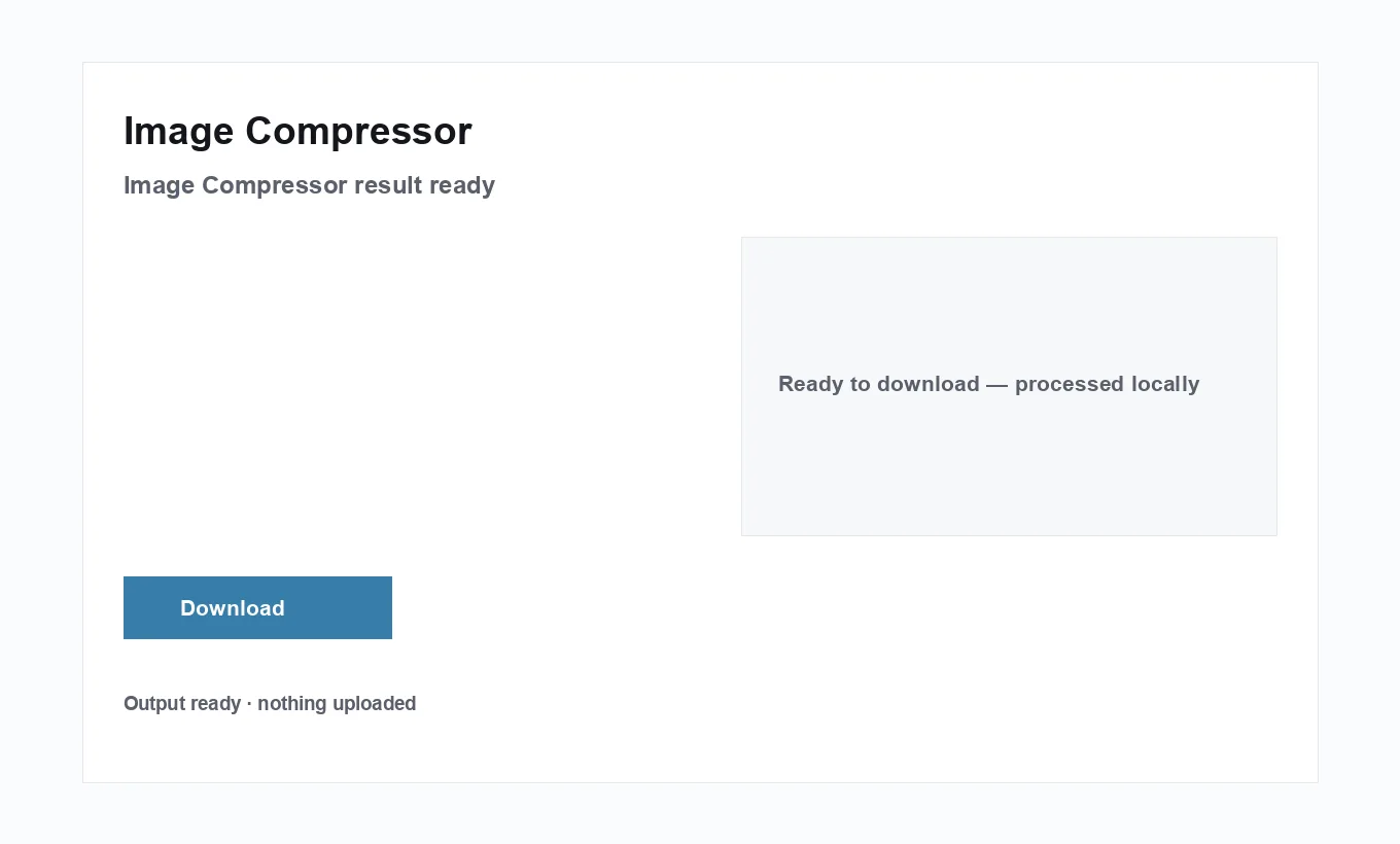 Image Compressor result