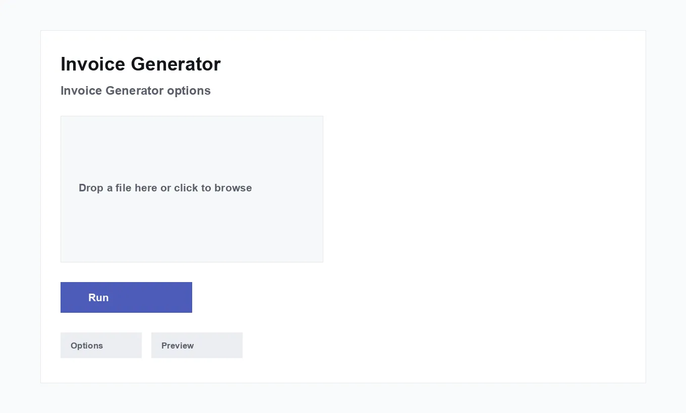Invoice Generator options