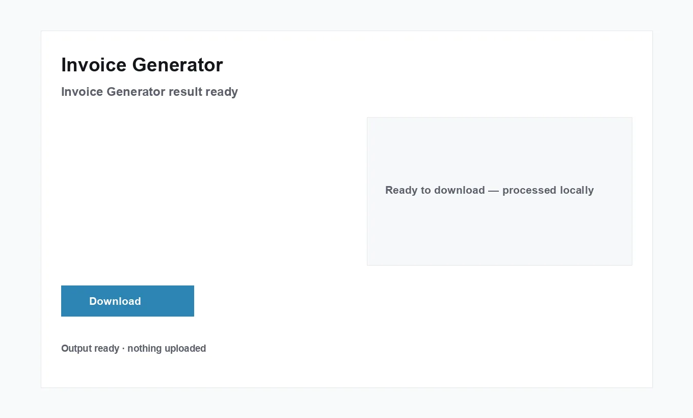 Invoice Generator result