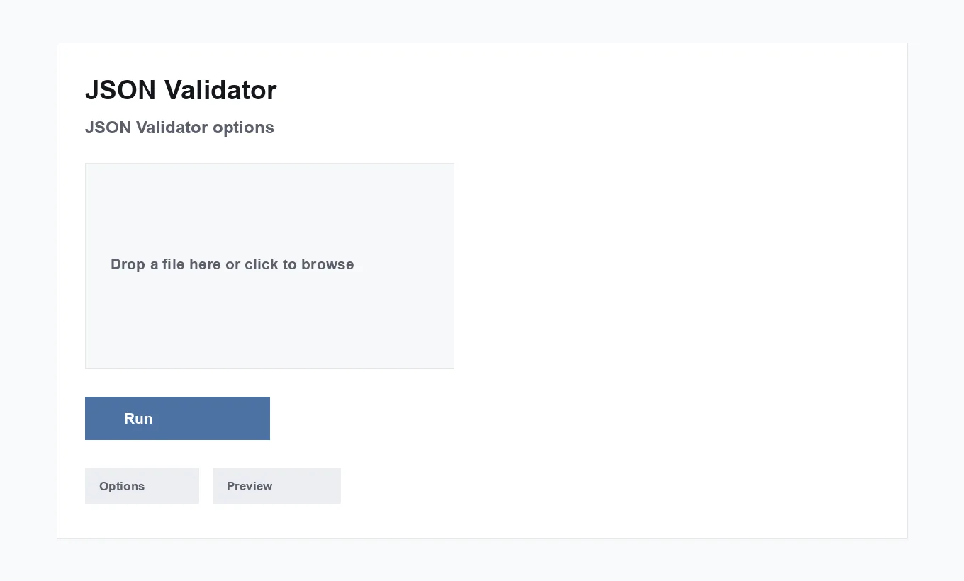 JSON Validator options