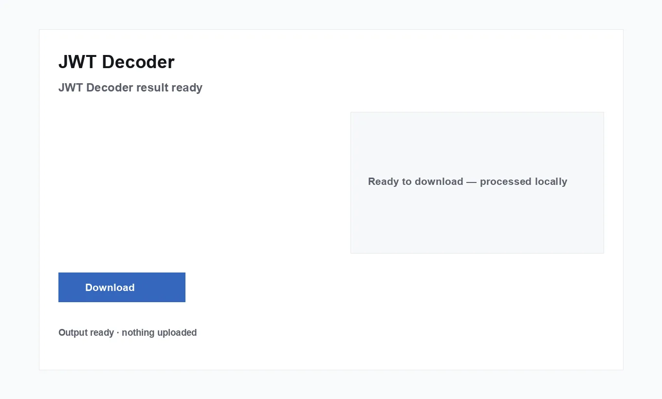 JWT Decoder result