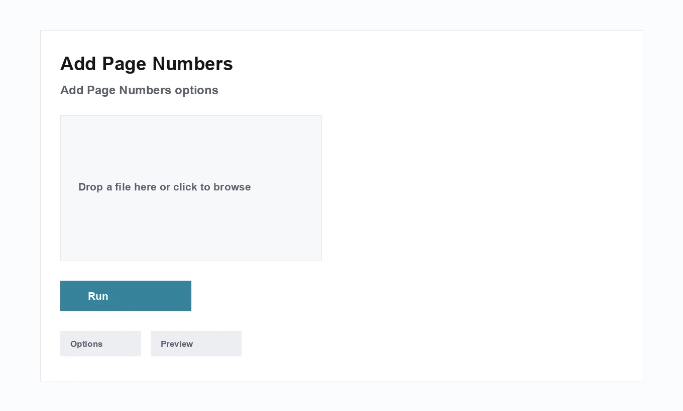 Add Page Numbers options