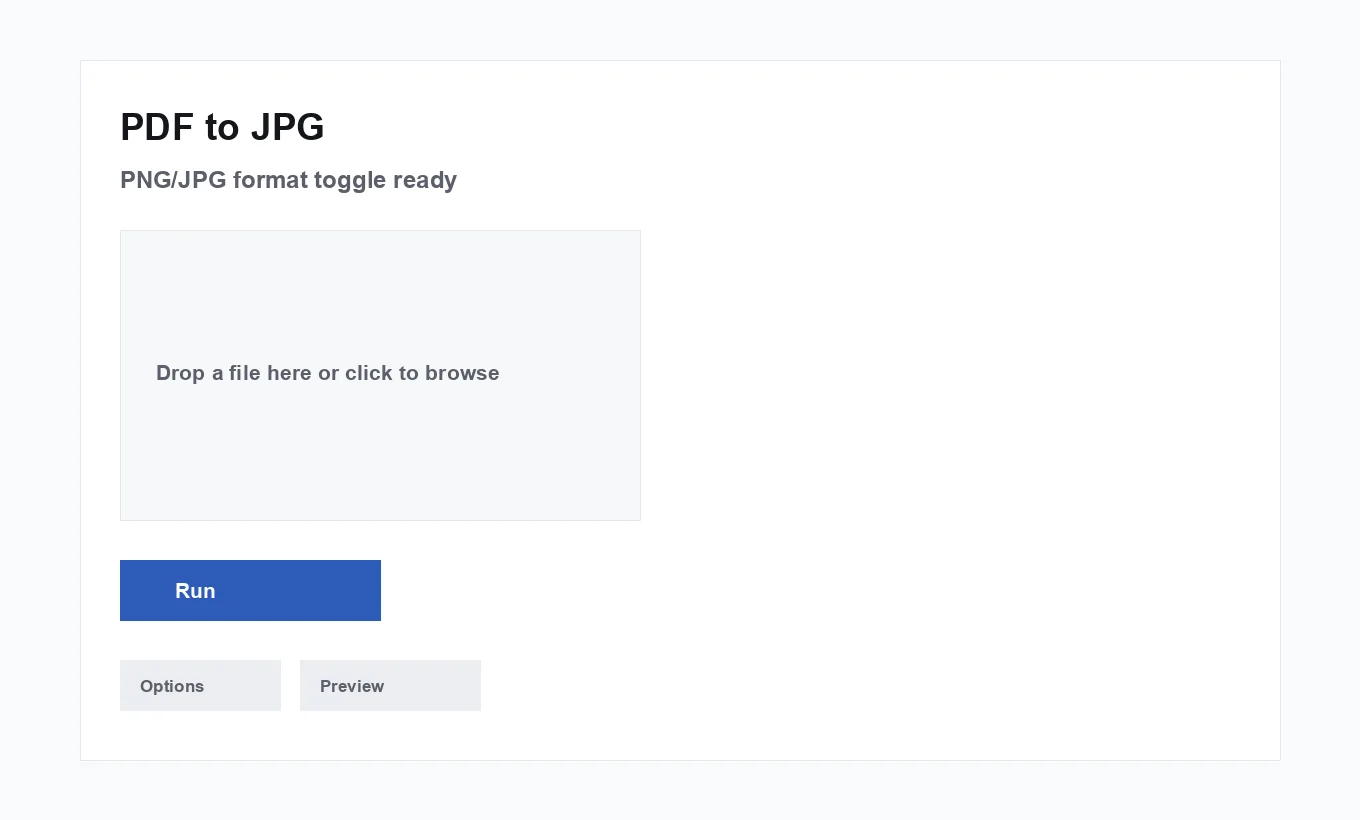 PDF to JPG options