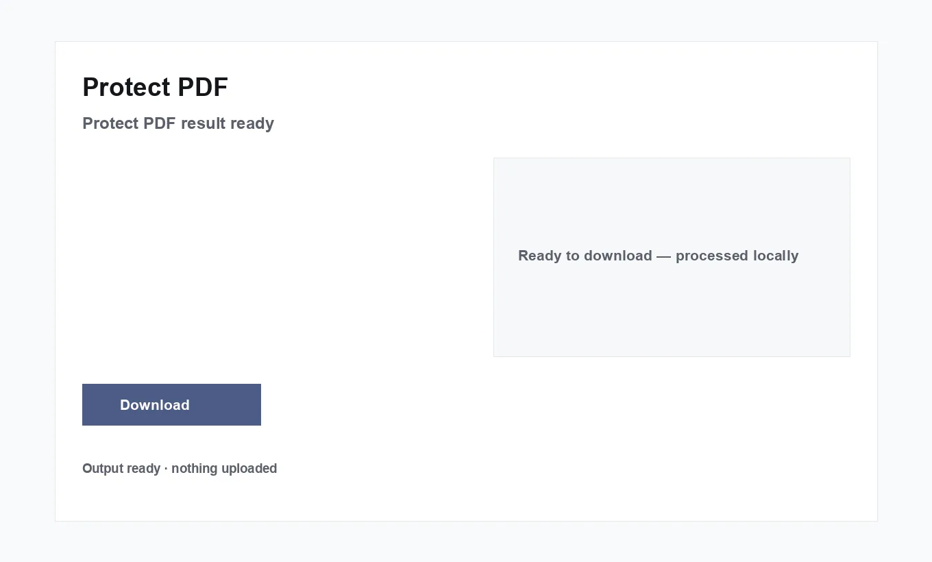 Protect PDF result