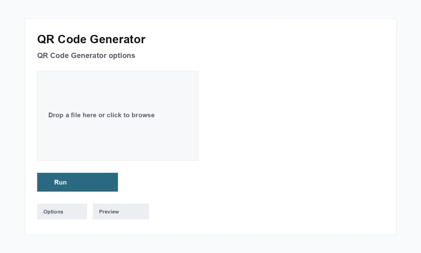 QR Code Generator options