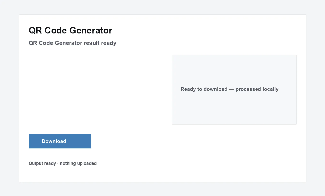 QR Code Generator result