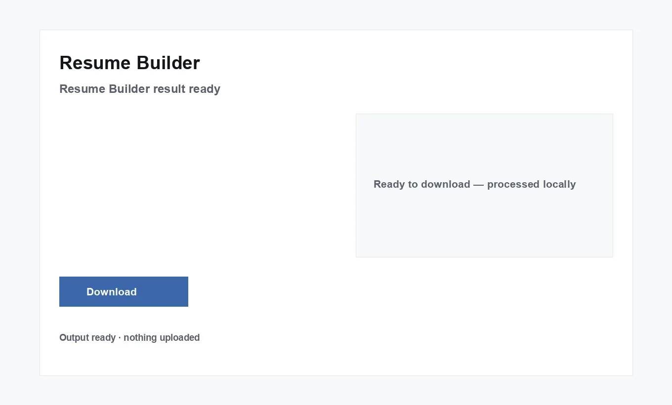Resume Builder result