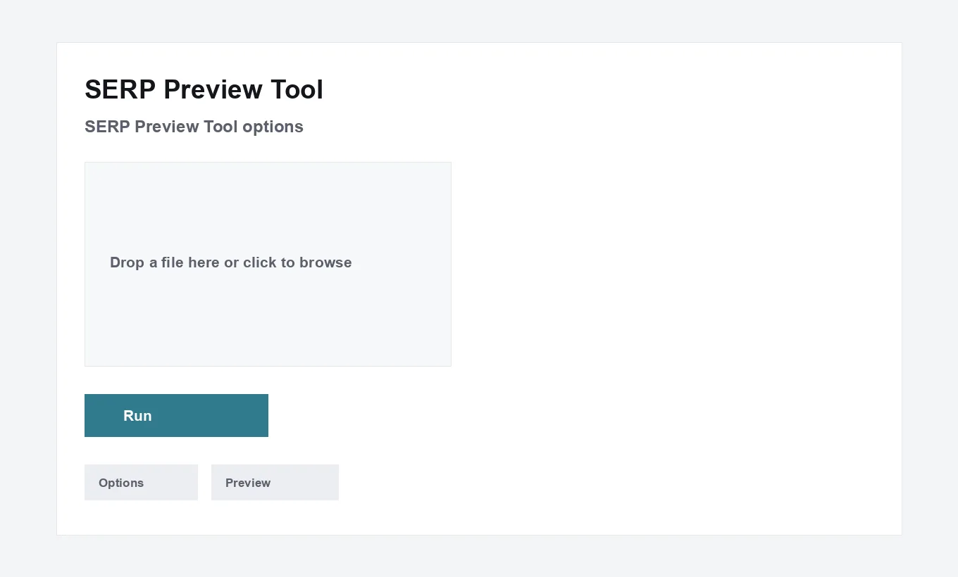 SERP Preview Tool options