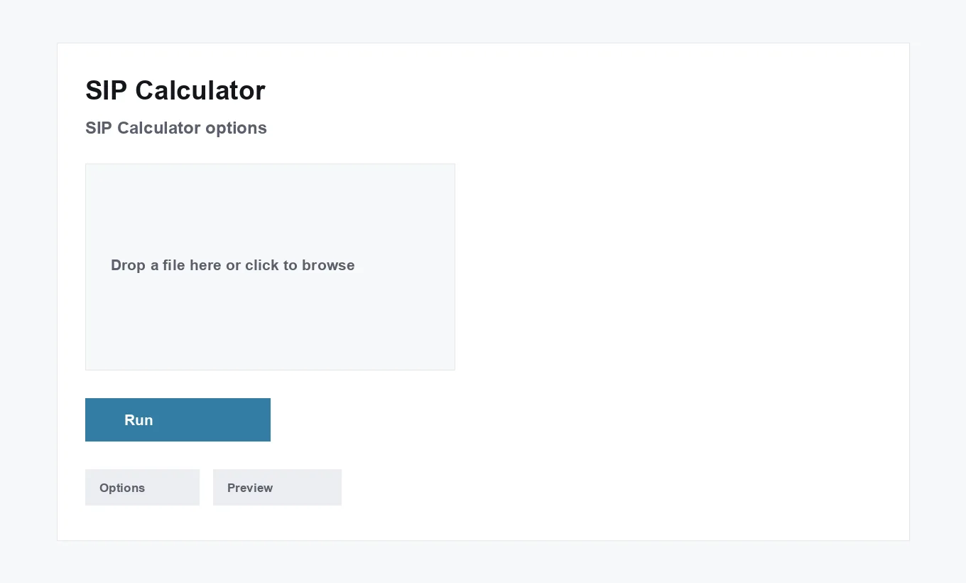 SIP Calculator options