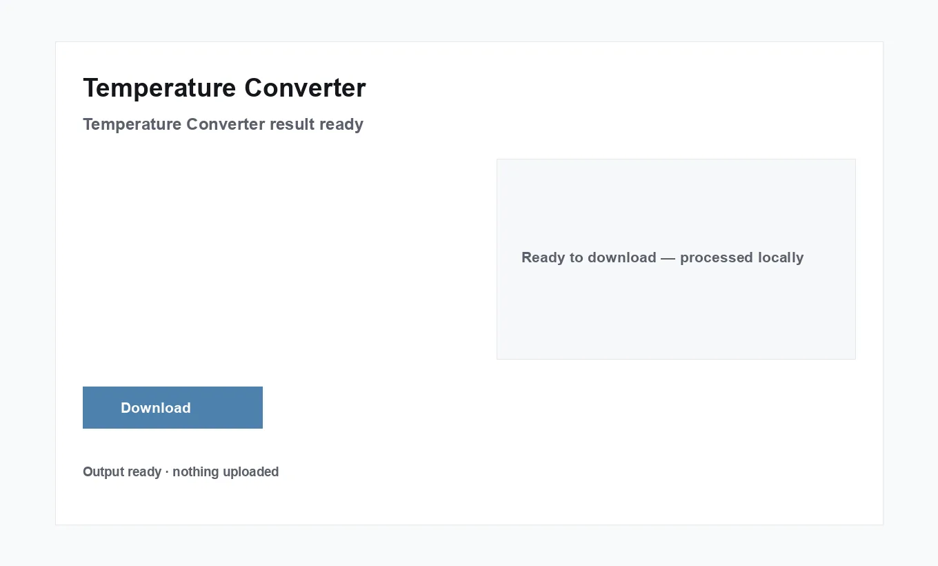 Temperature Converter result