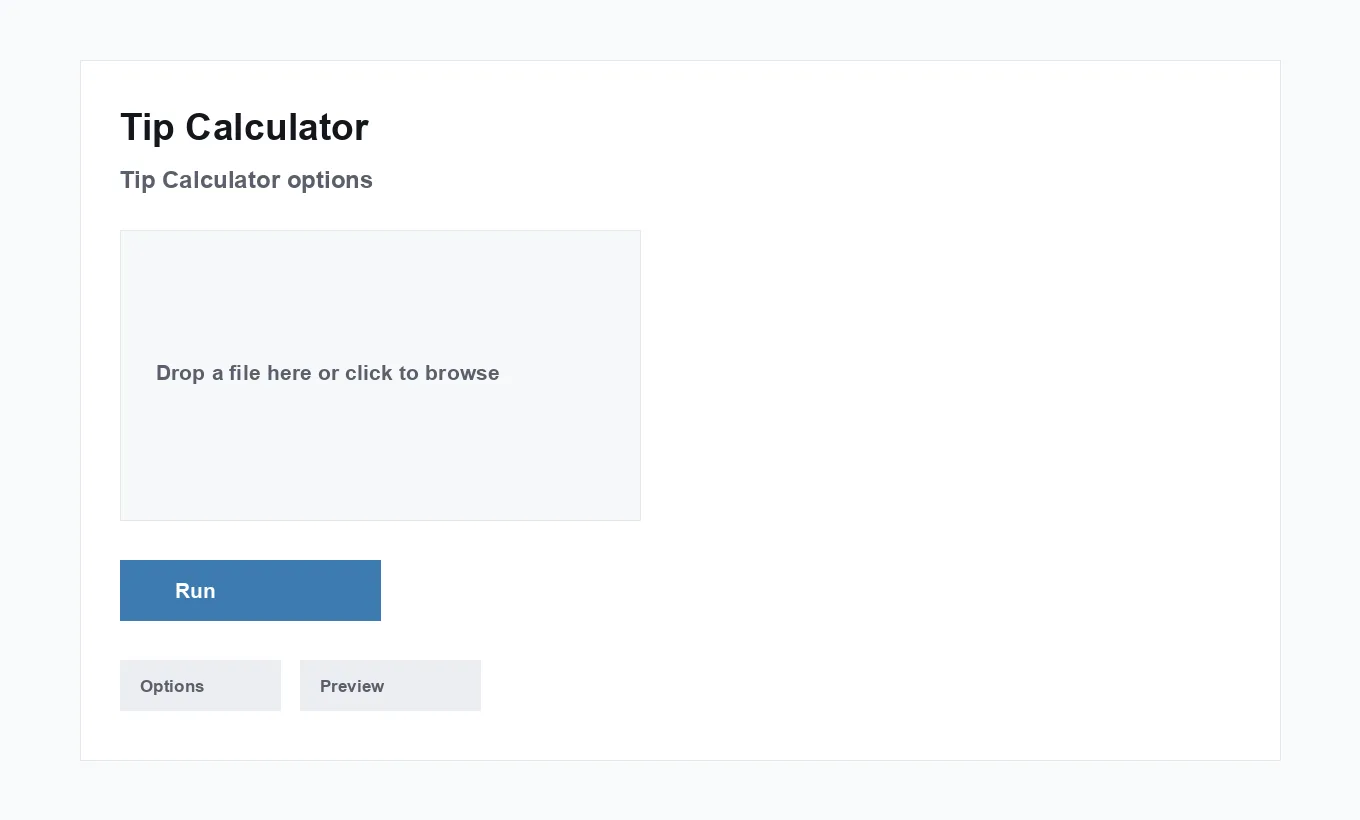 Tip Calculator options
