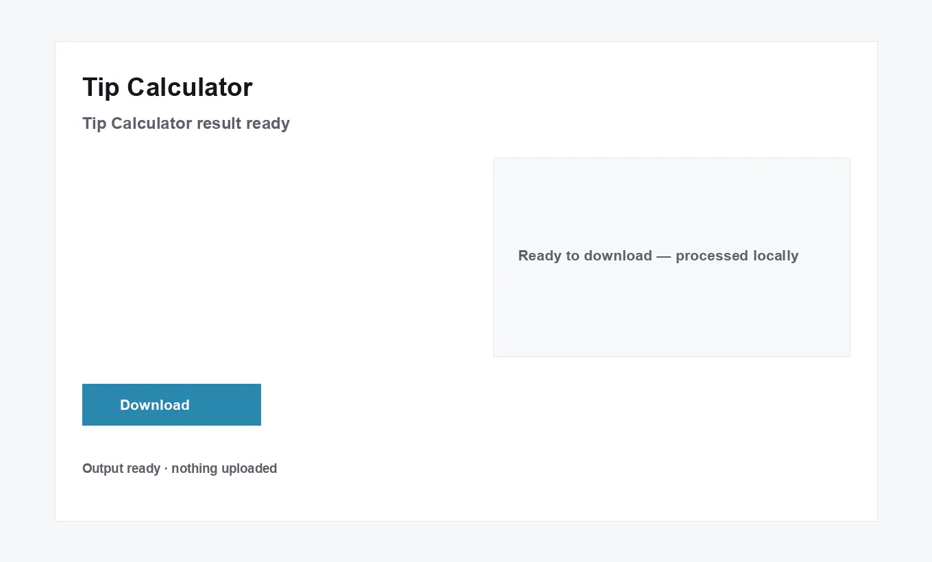 Tip Calculator result