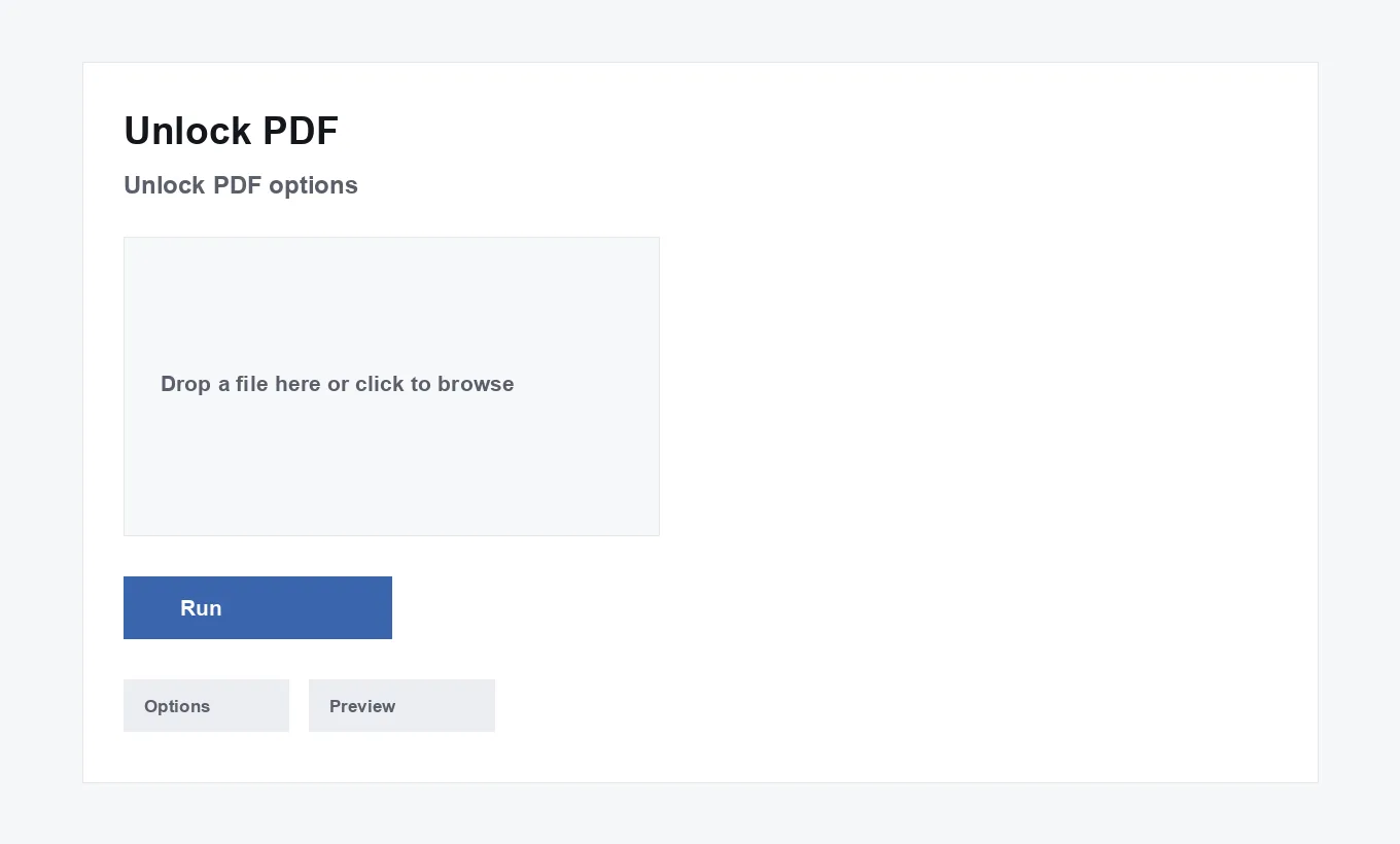 Unlock PDF options