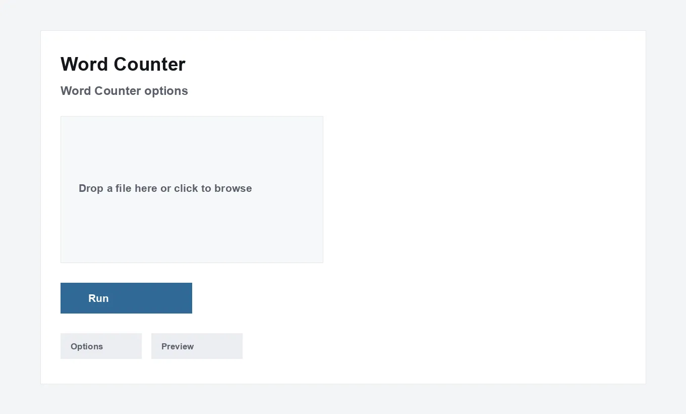 Word Counter options
